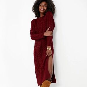 Hyacinth House Tuckernuck‎ Maddox Sweater Midi Dress Women’s Size Large Burgundy